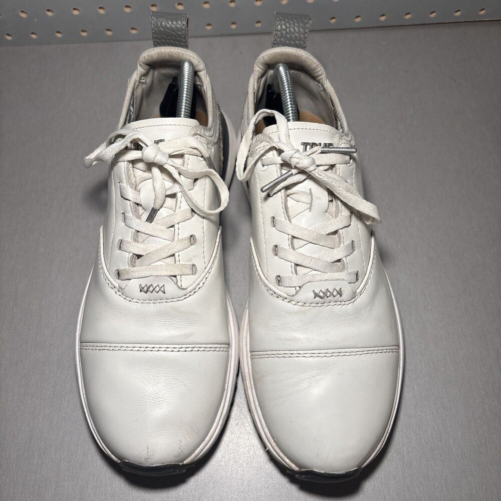 True Linkswear Lux Pro Tour Golf Shoes Mens Sz 11 White Gray Leather Spikeless - Picture 5 of 14